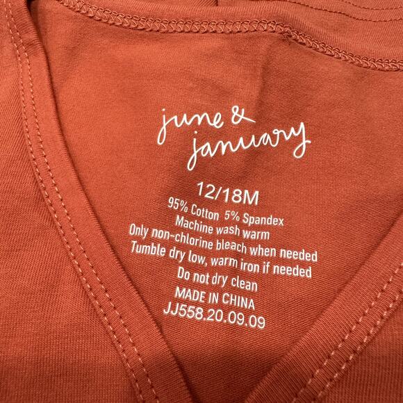 June & January Pumpkin Orange Snap Long Sleeve Shirt - Picture 4 of 5